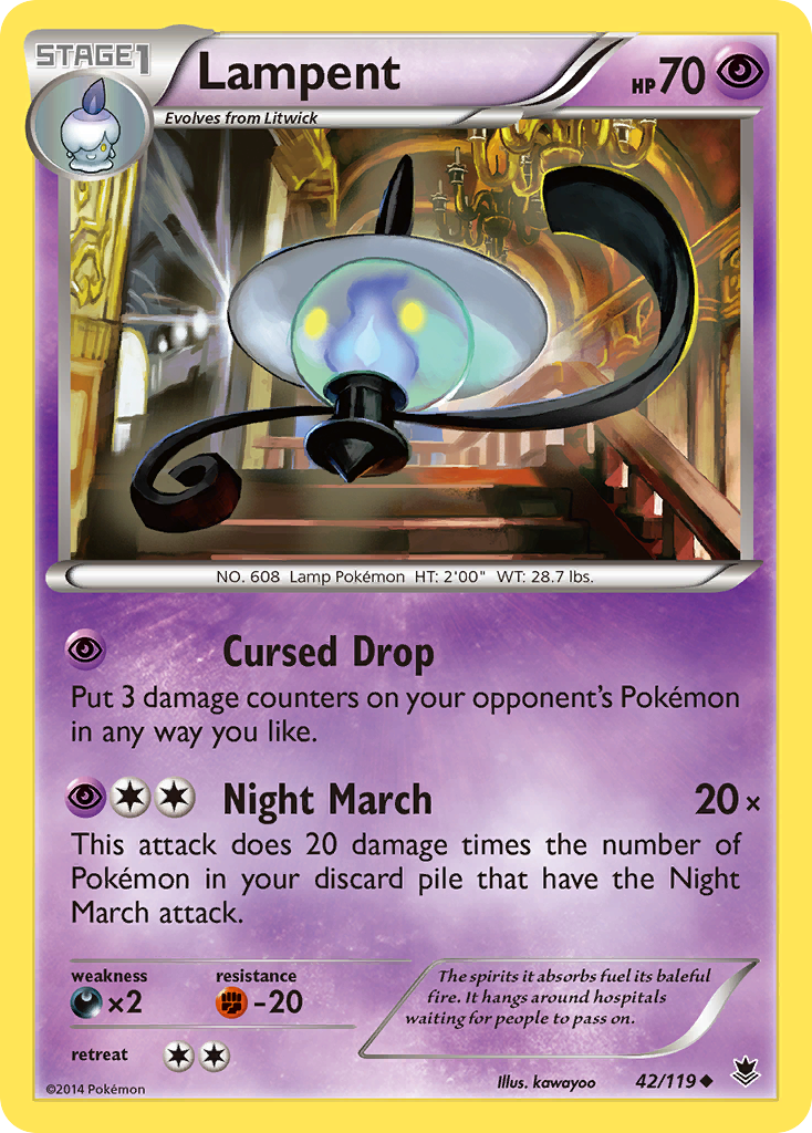 Lampent (42/119) [XY: Phantom Forces] | Card Merchant Takapuna