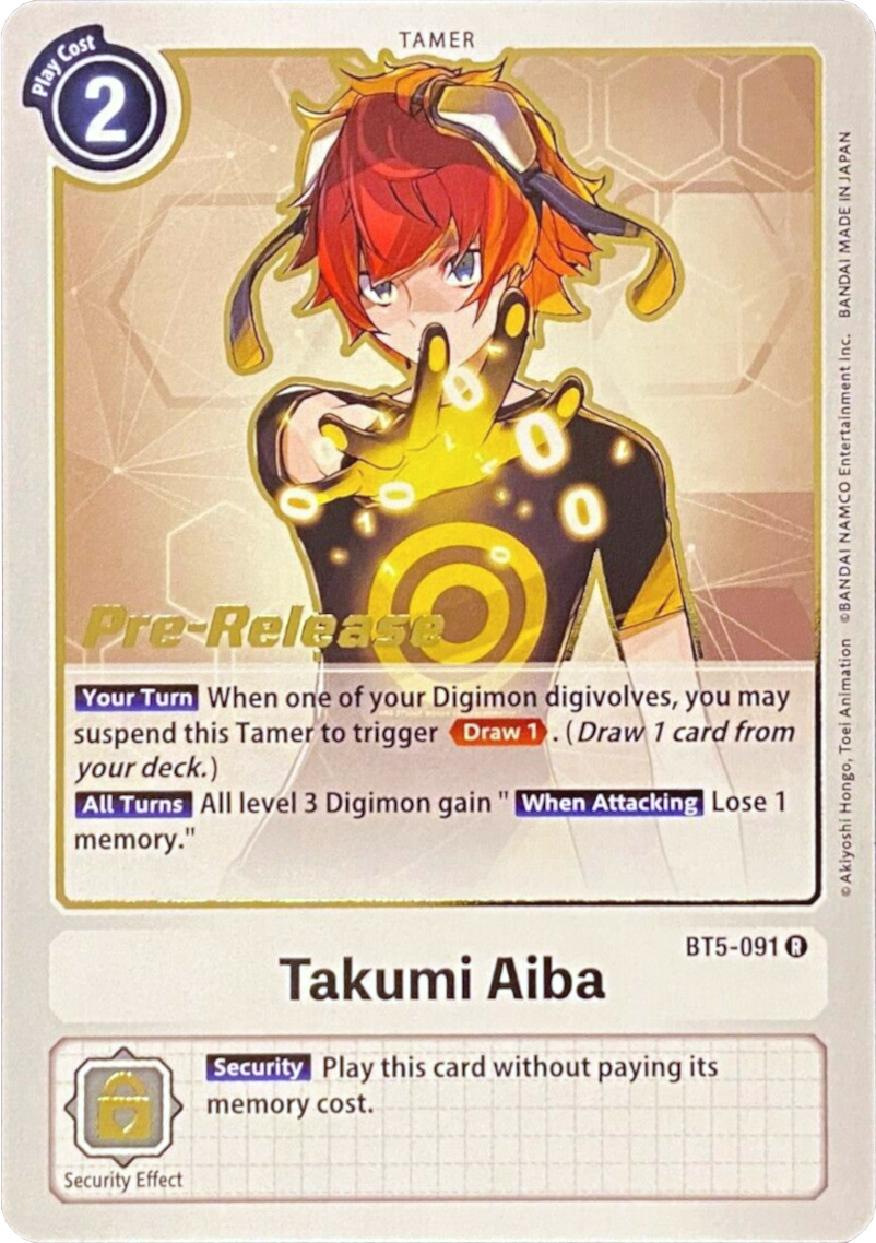 Takumi Aiba [BT5-091] [Battle of Omni Pre-Release Promos] | Card Merchant Takapuna