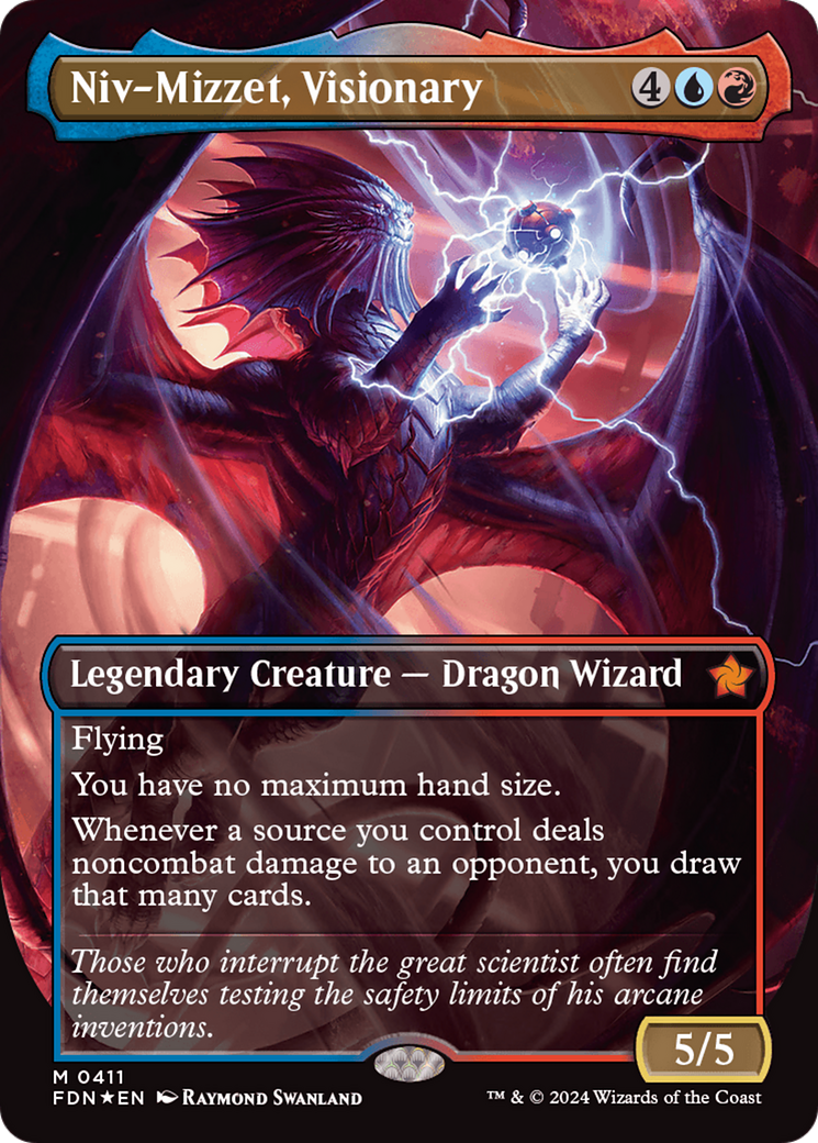 Niv-Mizzet, Visionary (Borderless) (Mana Foil) [Foundations] | Card Merchant Takapuna