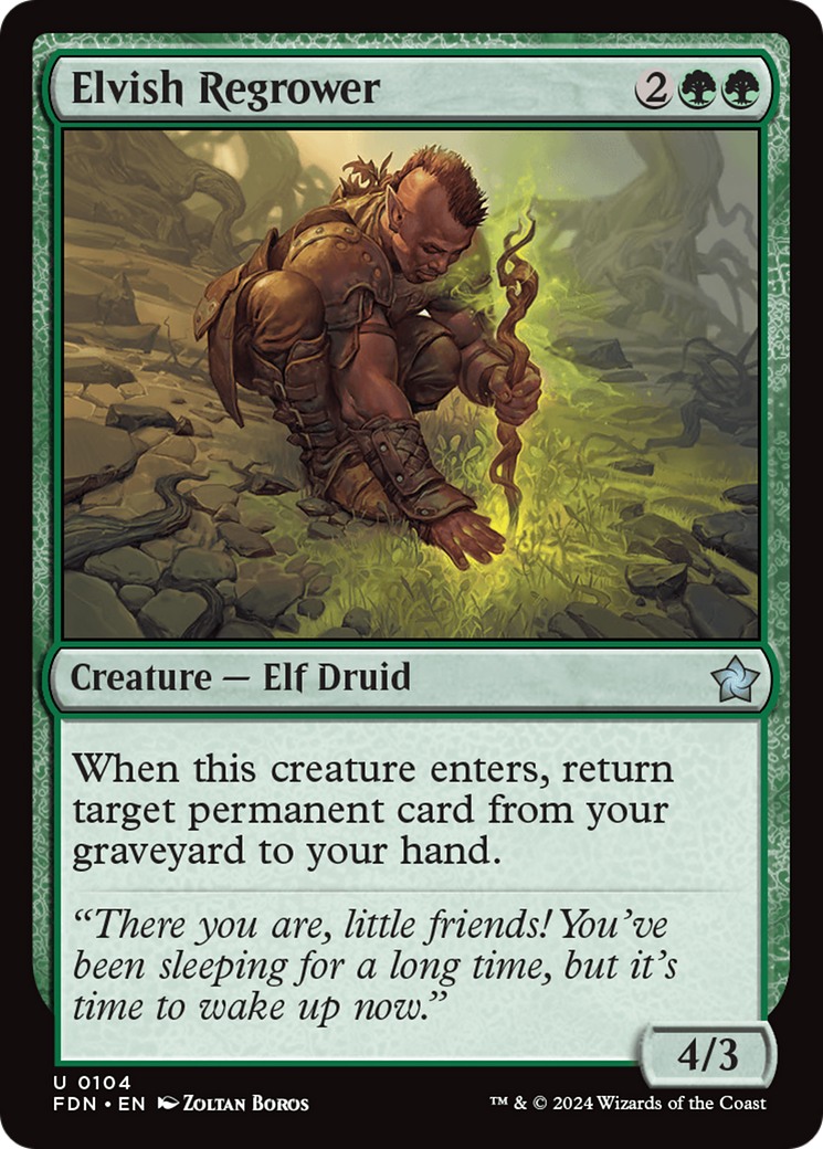 Elvish Regrower [Foundations] | Card Merchant Takapuna