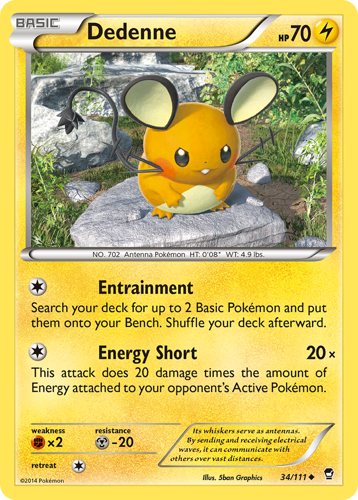 Dedenne (34/111) [XY: Furious Fists] | Card Merchant Takapuna