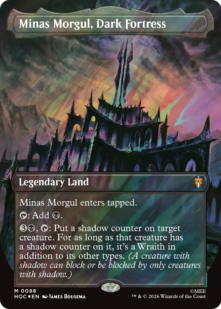 Minas Morgul, Dark Fortress (Borderless) (Surge Foil) [The Hobbit: Eternal-Legal] | Card Merchant Takapuna