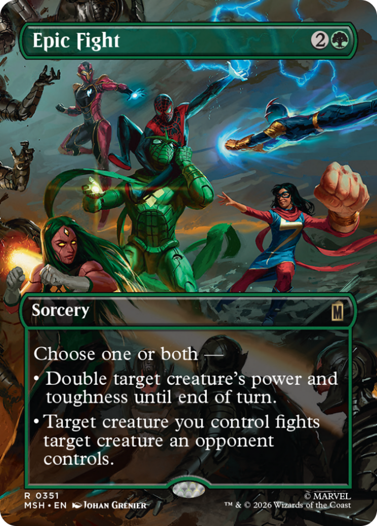 Epic Fight (Borderless) [Marvel Super Heroes] | Card Merchant Takapuna