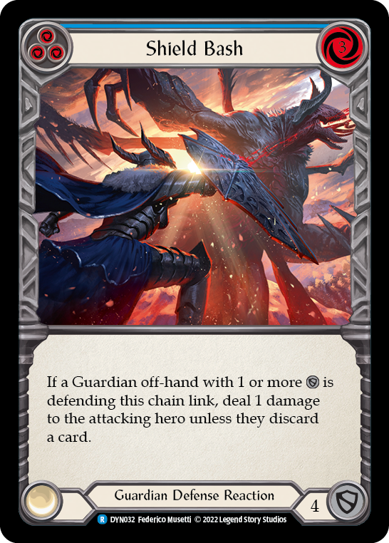 Shield Bash (Blue) [DYN032] (Dynasty)  Rainbow Foil | Card Merchant Takapuna