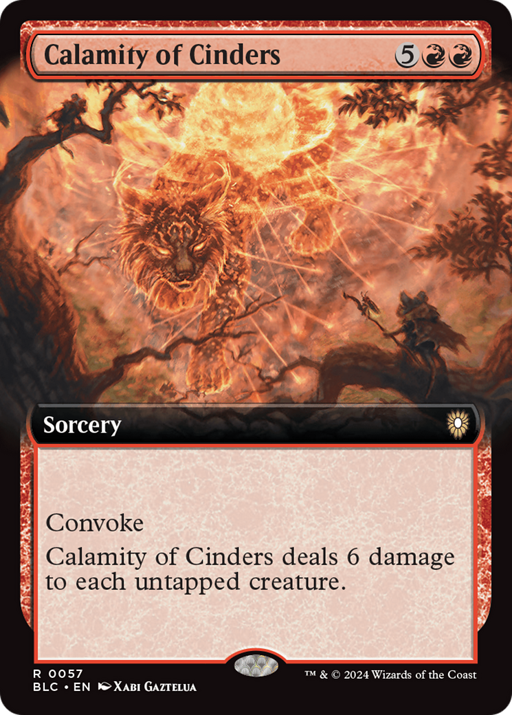 Calamity of Cinders (Extended Art) [Bloomburrow Commander] | Card Merchant Takapuna