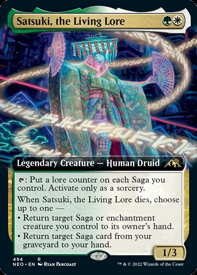 Satsuki, the Living Lore (Extended Art) [Kamigawa: Neon Dynasty] | Card Merchant Takapuna