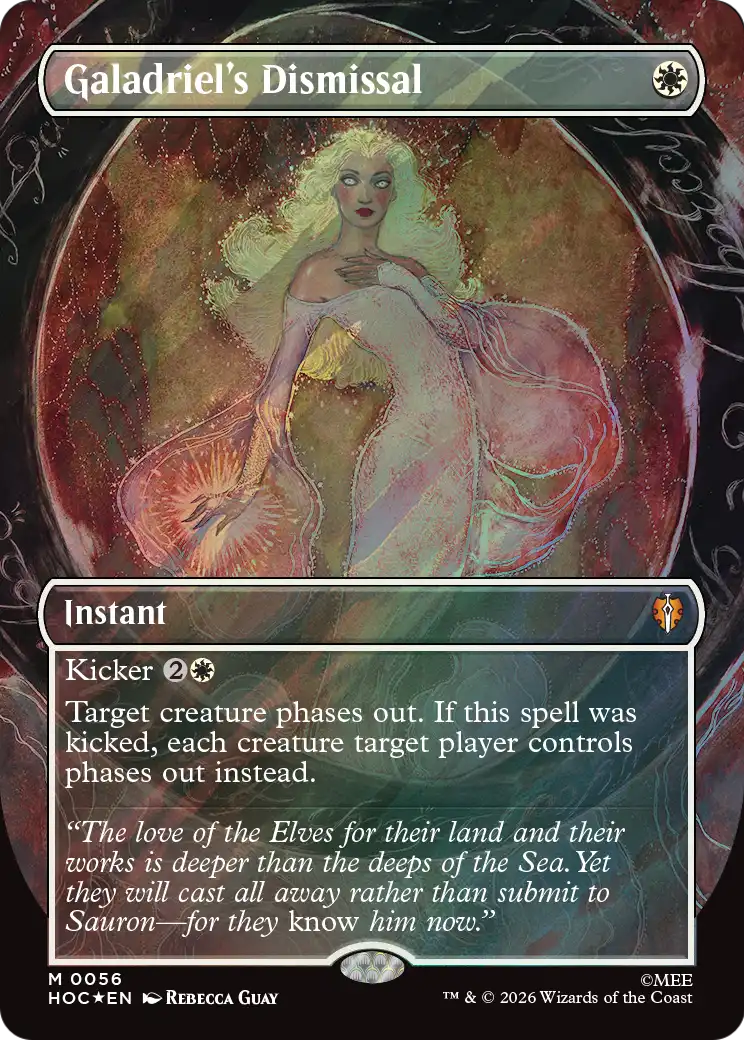 Galadriel's Dismissal (Borderless) (Surge Foil) [The Hobbit: Eternal-Legal] | Card Merchant Takapuna
