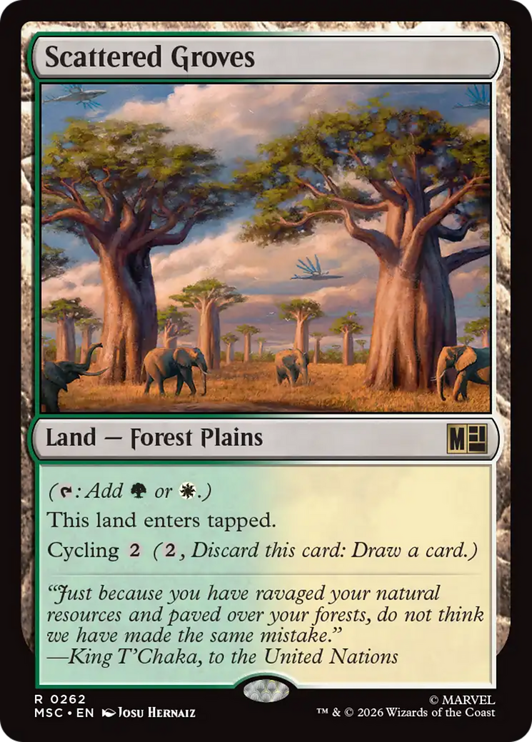 Scattered Groves (Surge Foil) [Marvel Super Heroes Commander] | Card Merchant Takapuna
