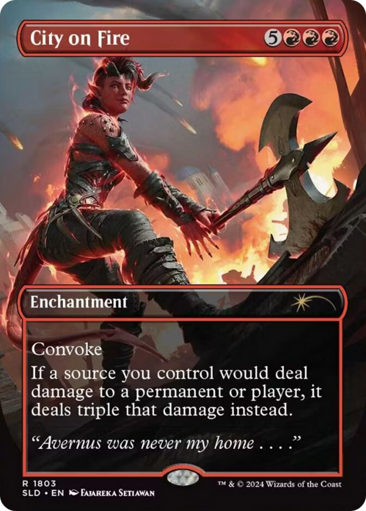 City on Fire (Rainbow Foil) [Secret Lair Drop Series] | Card Merchant Takapuna