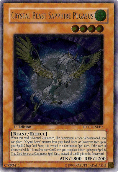 Crystal Beast Sapphire Pegasus [FOTB-EN007] Ultimate Rare | Card Merchant Takapuna