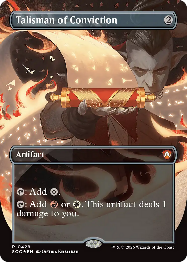 Talisman of Conviction (Borderless) [Secrets of Strixhaven Commander] | Card Merchant Takapuna