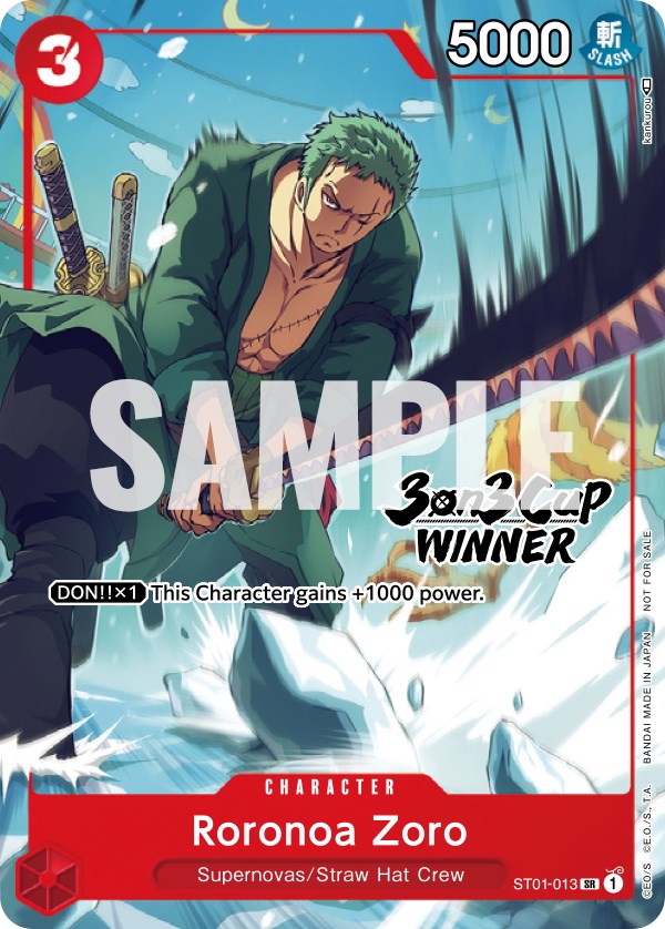 Roronoa Zoro (3-on-3 Cup) [Winner] [One Piece Promotion Cards] | Card Merchant Takapuna