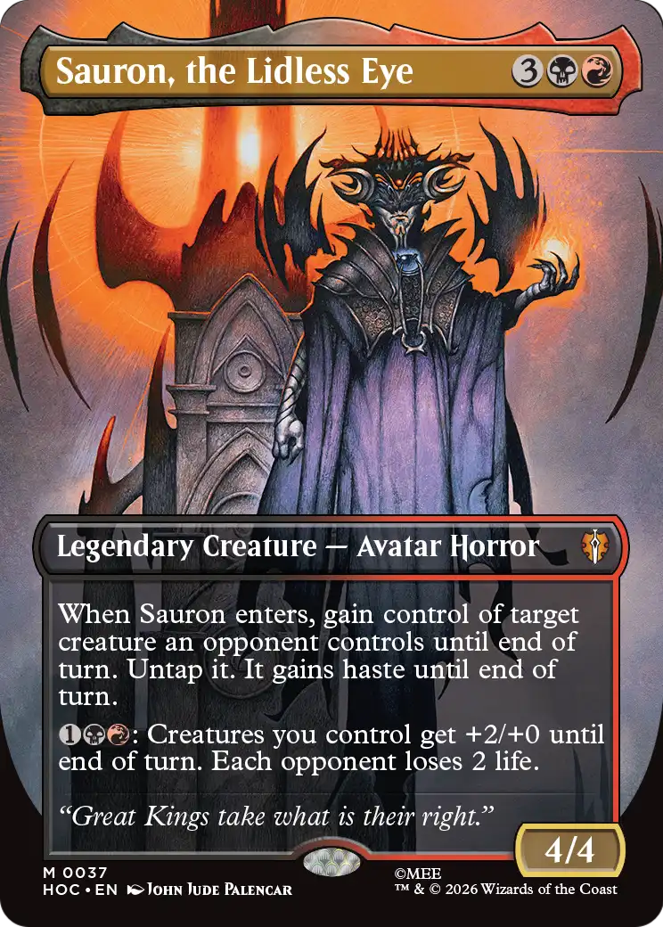 Sauron, the Lidless Eye (Borderless) [The Hobbit: Eternal-Legal] | Card Merchant Takapuna