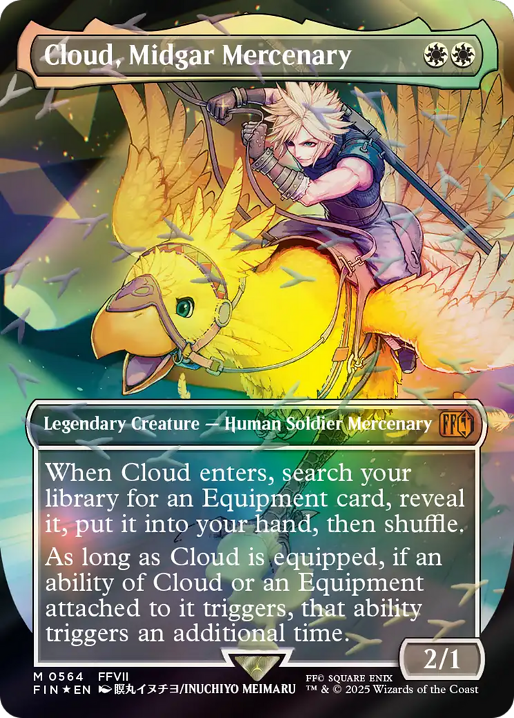 Cloud, Midgar Mercenary (Borderless) (Chocobo Track Foil) [FINAL FANTASY] | Card Merchant Takapuna