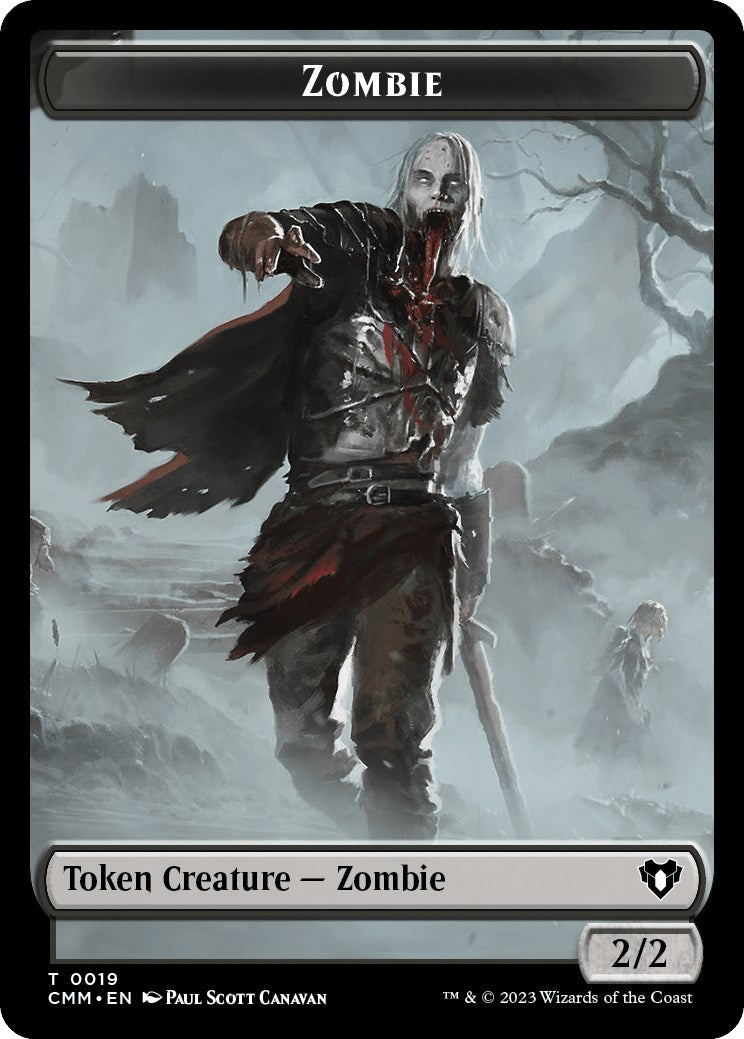 Zombie (0019) // Construct (0042) Double-Sided Token [Commander Masters Tokens] | Card Merchant Takapuna