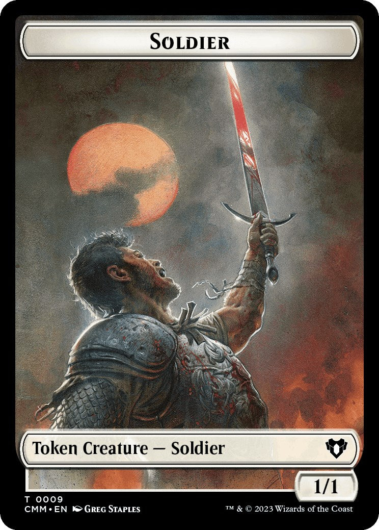 Soldier // Elemental (0037) Double-Sided Token [Commander Masters Tokens] | Card Merchant Takapuna