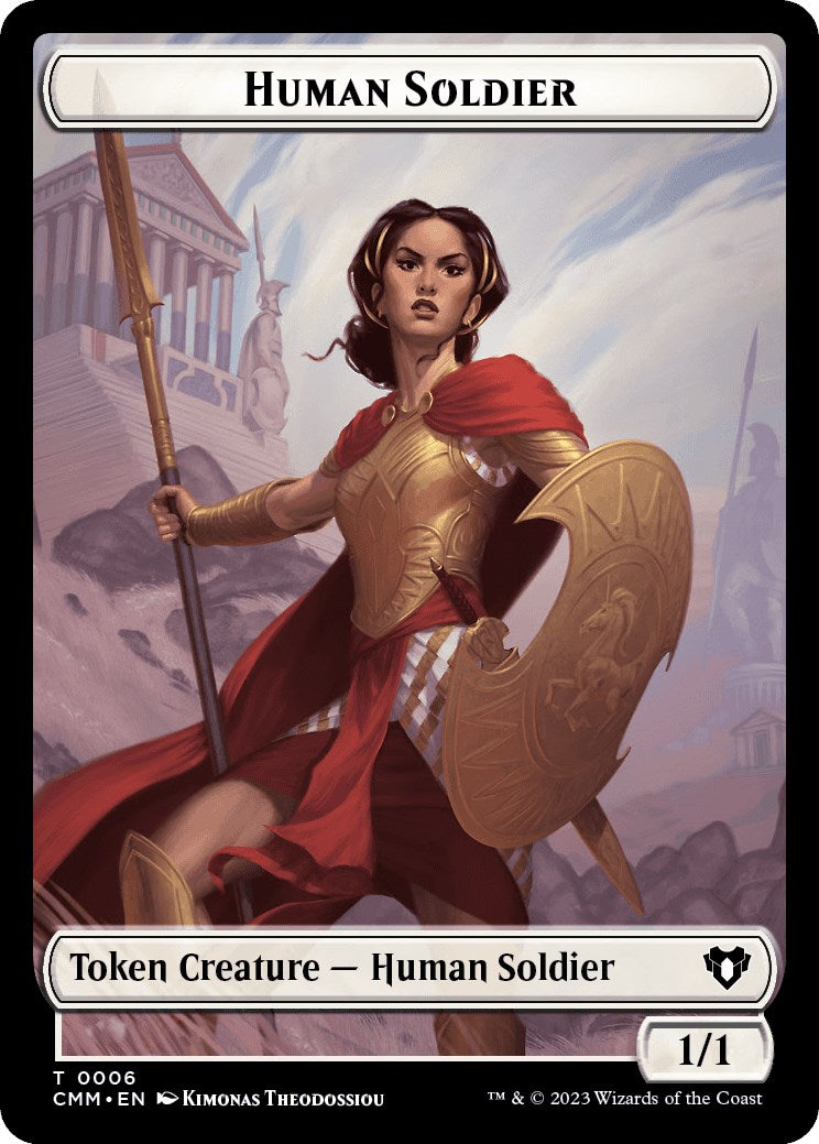 Human Soldier // Phyrexian Myr Double-Sided Token [Commander Masters Tokens] | Card Merchant Takapuna