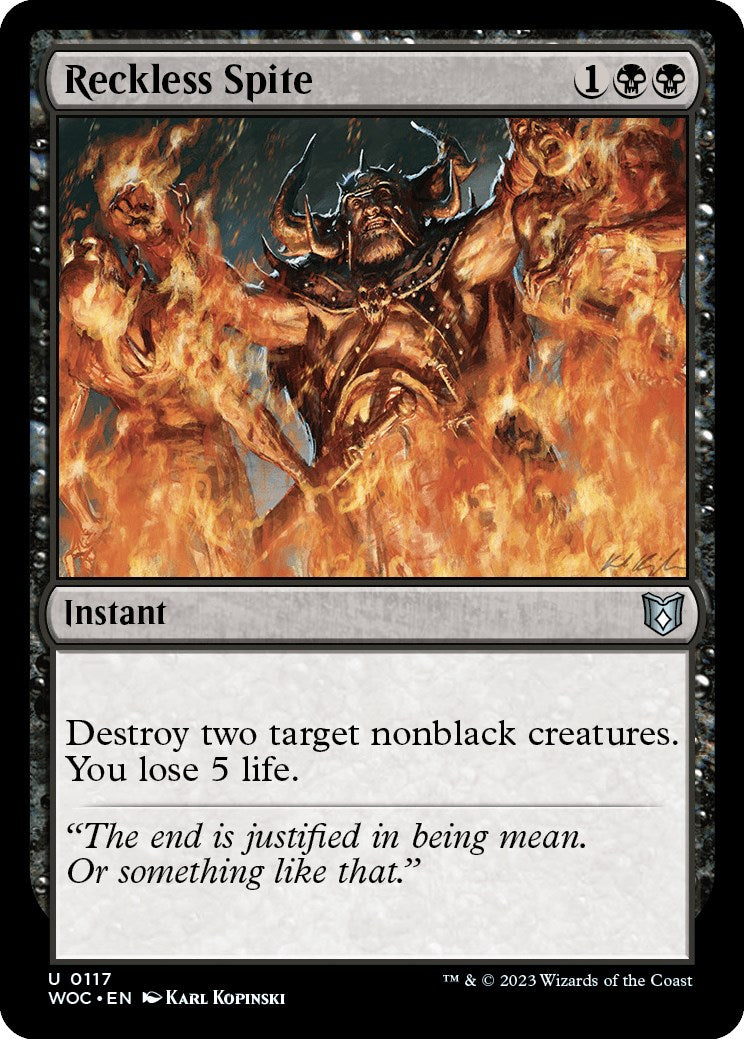 Reckless Spite [Wilds of Eldraine Commander] | Card Merchant Takapuna