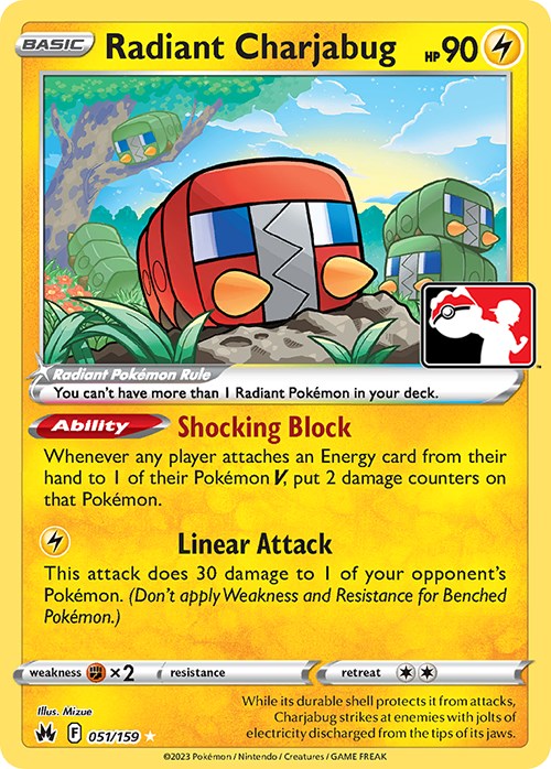 Radiant Charjabug (051/159) [Prize Pack Series Three] | Card Merchant Takapuna