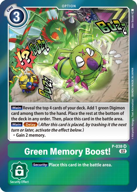 Green Memory Boost! [P-038] (Resurgence Booster) [Promotional Cards] | Card Merchant Takapuna