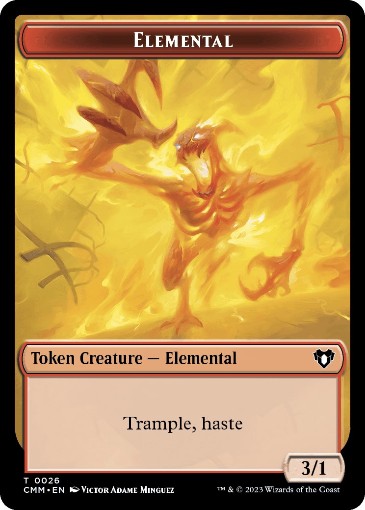 Elemental (0026) // Emblem - Teferi, Temporal Archmage Double-Sided Token [Commander Masters Tokens] | Card Merchant Takapuna