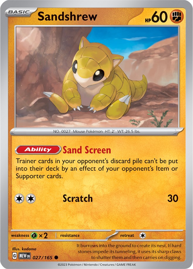 Sandshrew (027/165) [Scarlet & Violet 151] | Card Merchant Takapuna