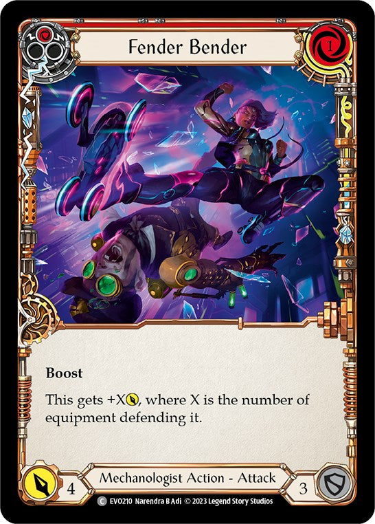 Fender Bender (Red) [EVO210] (Bright Lights)  Rainbow Foil | Card Merchant Takapuna