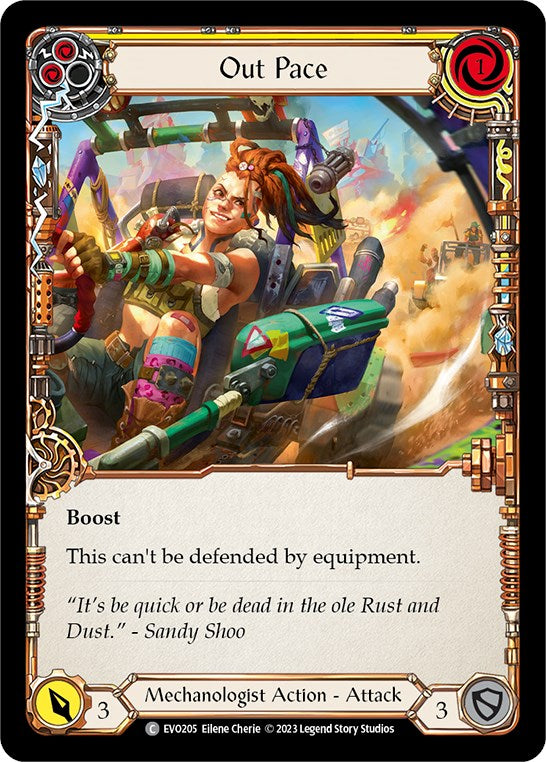 Out Pace (Yellow) [EVO205] (Bright Lights)  Rainbow Foil | Card Merchant Takapuna