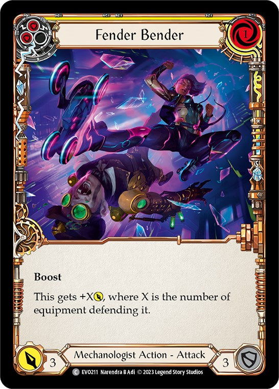 Fender Bender (Yellow) [EVO211] (Bright Lights)  Rainbow Foil | Card Merchant Takapuna