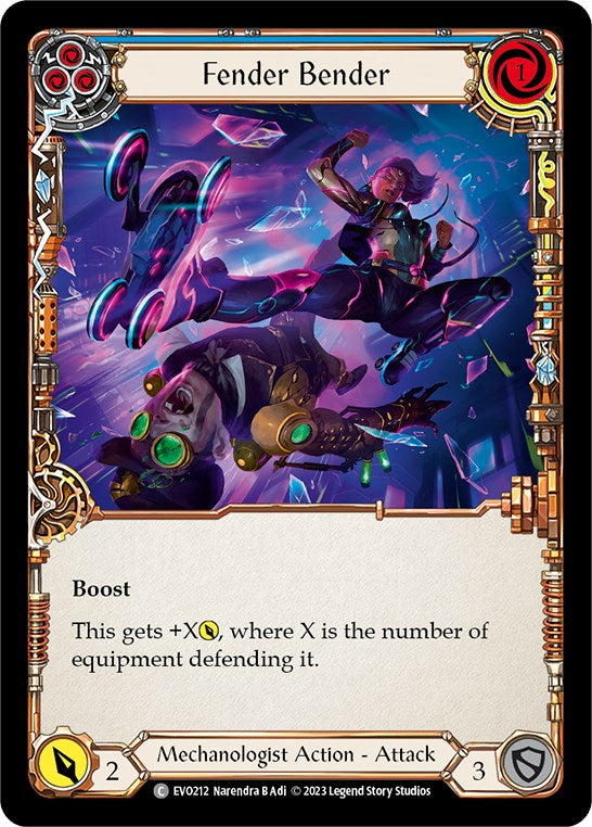Fender Bender (Blue) [EVO212] (Bright Lights)  Rainbow Foil | Card Merchant Takapuna