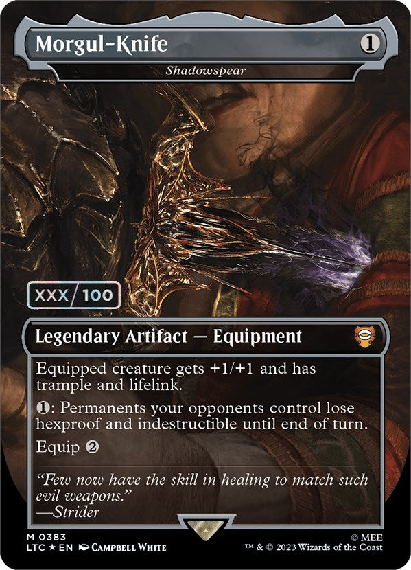 Morgul-Knife - Shadowspear (Serialized) [The Lord of the Rings: Tales of Middle-Earth Commander] | Card Merchant Takapuna