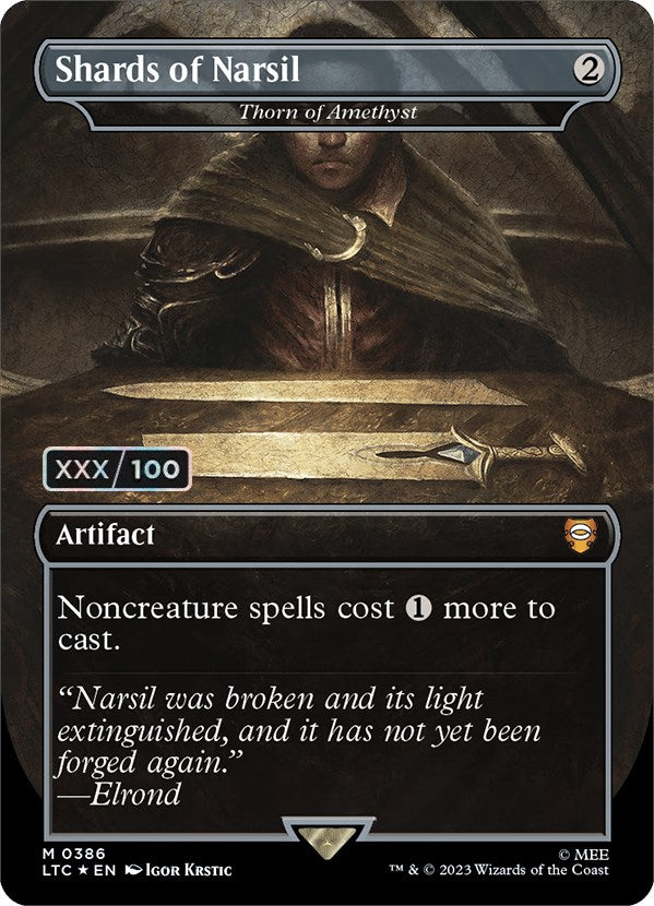 Shards of Narsil - Thorn of Amethyst (Borderless) (Serialized) [The Lord of the Rings: Tales of Middle-Earth Commander] | Card Merchant Takapuna