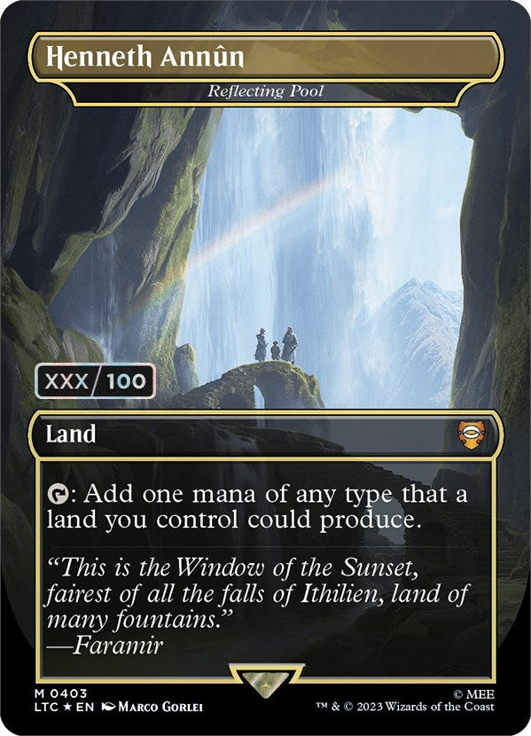 Henneth Annun - Reflecting Pool (Borderless) (Serialized) [The Lord of the Rings: Tales of Middle-Earth Commander] | Card Merchant Takapuna