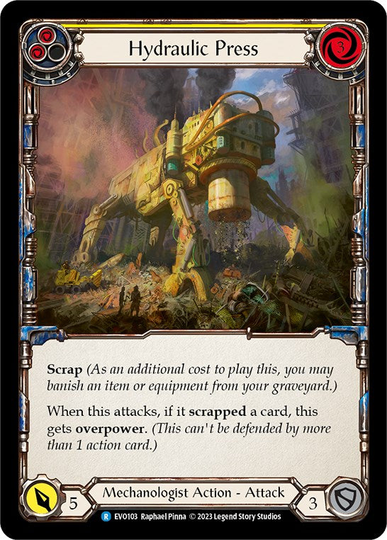 Hydraulic Press (Yellow) [EVO103] (Bright Lights)  Rainbow Foil | Card Merchant Takapuna