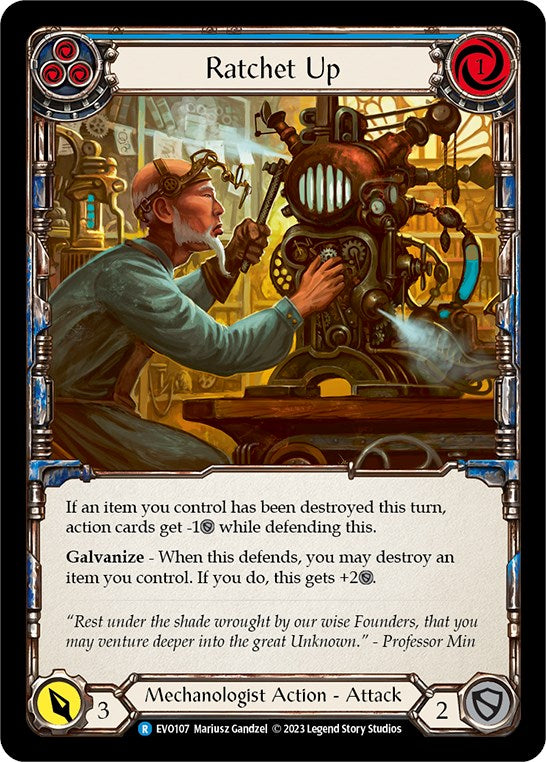 Ratchet Up (Blue) [EVO107] (Bright Lights)  Rainbow Foil | Card Merchant Takapuna
