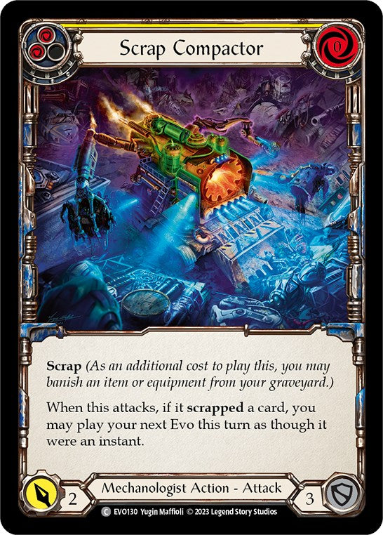 Scrap Compactor (Yellow) [EVO130] (Bright Lights)  Rainbow Foil | Card Merchant Takapuna