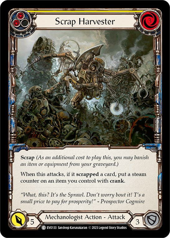 Scrap Harvester (Yellow) [EVO133] (Bright Lights)  Rainbow Foil | Card Merchant Takapuna