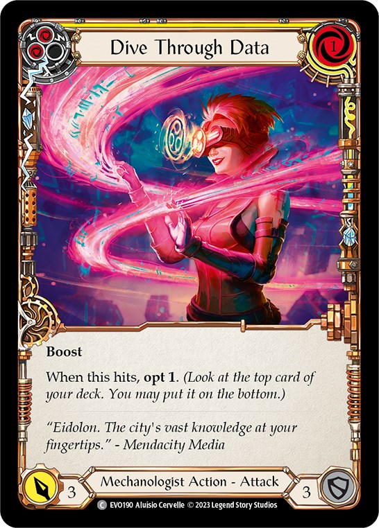 Dive Through Data (Yellow) [EVO190] (Bright Lights) | Card Merchant Takapuna
