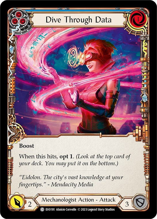 Dive Through Data (Blue) [EVO191] (Bright Lights)  Rainbow Foil | Card Merchant Takapuna