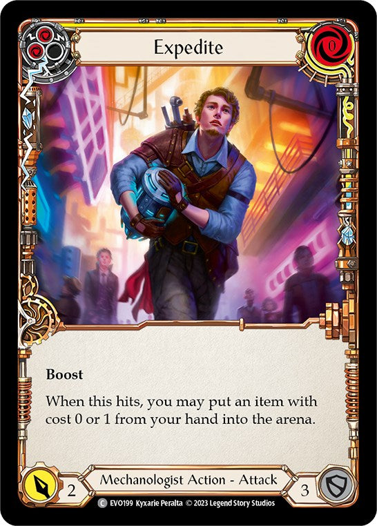 Expedite (Yellow) [EVO199] (Bright Lights)  Rainbow Foil | Card Merchant Takapuna