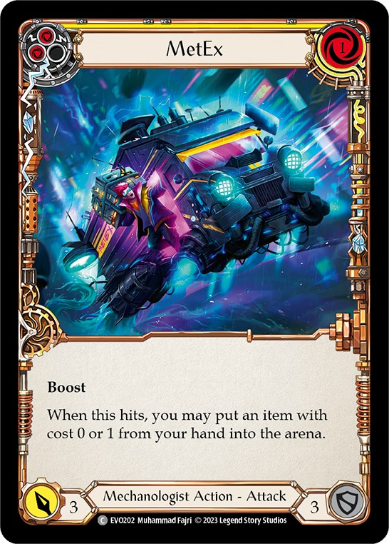 MetEx (Yellow) [EVO202] (Bright Lights)  Rainbow Foil | Card Merchant Takapuna