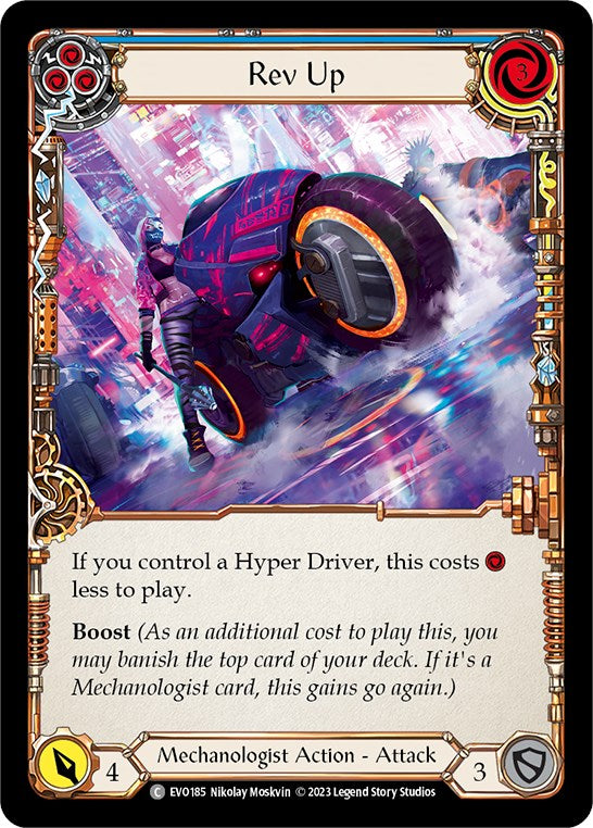 Rev Up (Blue) [EVO185] (Bright Lights)  Rainbow Foil | Card Merchant Takapuna
