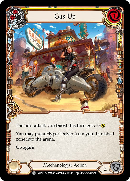 Gas Up (Yellow) [EVO223] (Bright Lights)  Rainbow Foil | Card Merchant Takapuna
