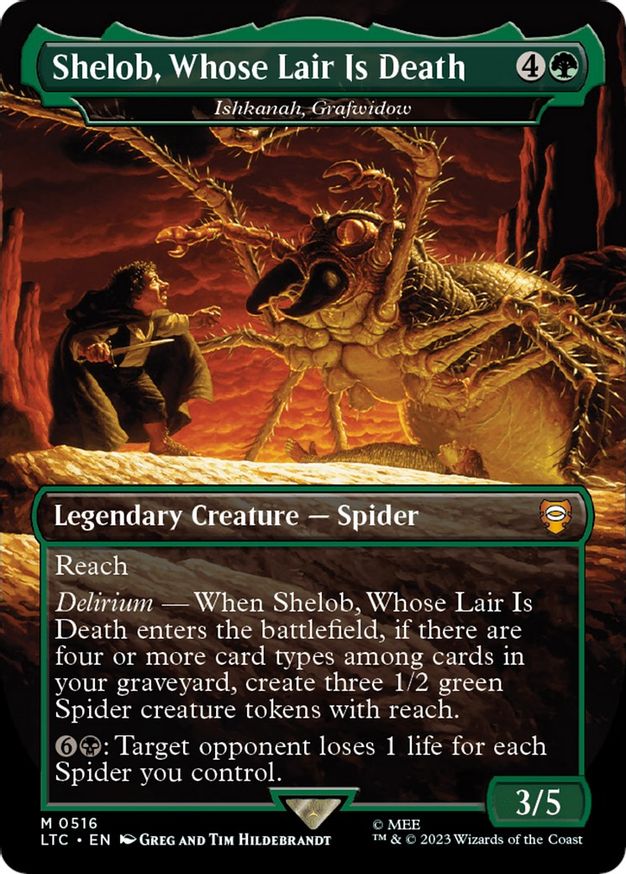 Shelob, Whose Lair Is Death - Ishkanah, Grafwidow (Borderless) [The Lord of the Rings: Tales of Middle-Earth Commander] | Card Merchant Takapuna