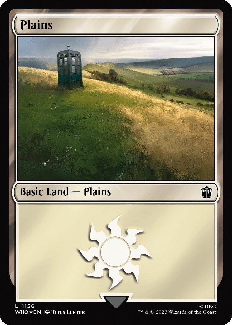 Plains (1156) (Surge Foil) [Doctor Who] | Card Merchant Takapuna