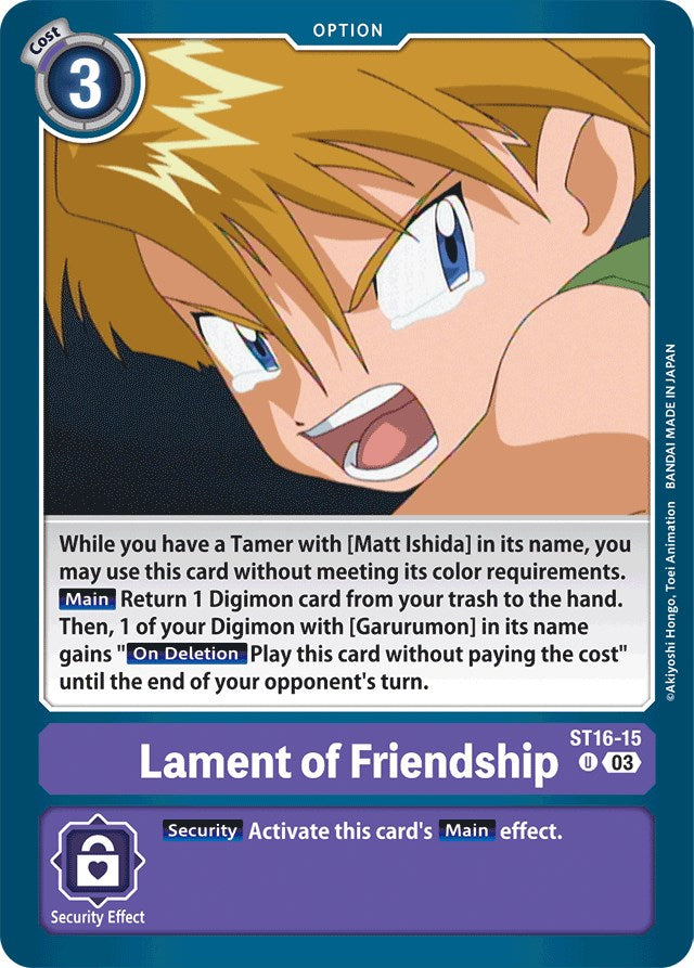 Lament of Friendship [ST16-15] [Starter Deck: Wolf of Friendship] | Card Merchant Takapuna