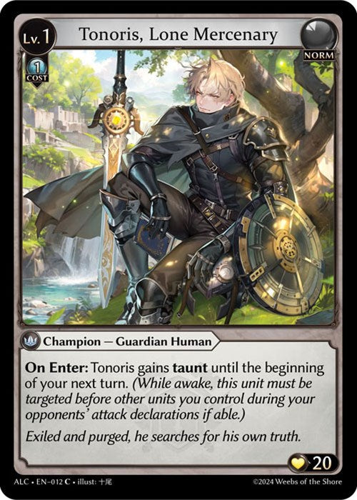 Tonoris, Lone Mercenary (012) [Alchemical Revolution] | Card Merchant Takapuna