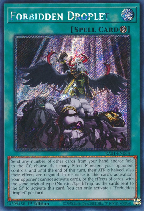 Forbidden Droplet [RA01-EN064] Platinum Secret Rare | Card Merchant Takapuna