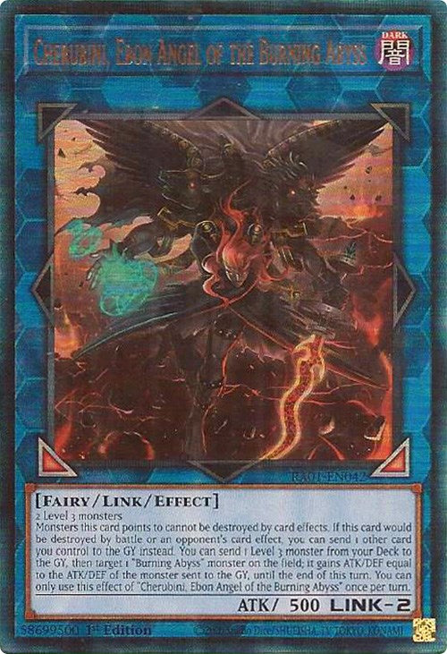 Cherubini, Ebon Angel of the Burning Abyss [RA01-EN042] Prismatic Ultimate Rare | Card Merchant Takapuna