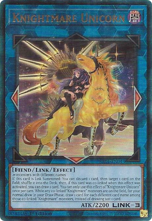 Knightmare Unicorn (Alternate Art) [RA01-EN043] Prismatic Ultimate Rare | Card Merchant Takapuna